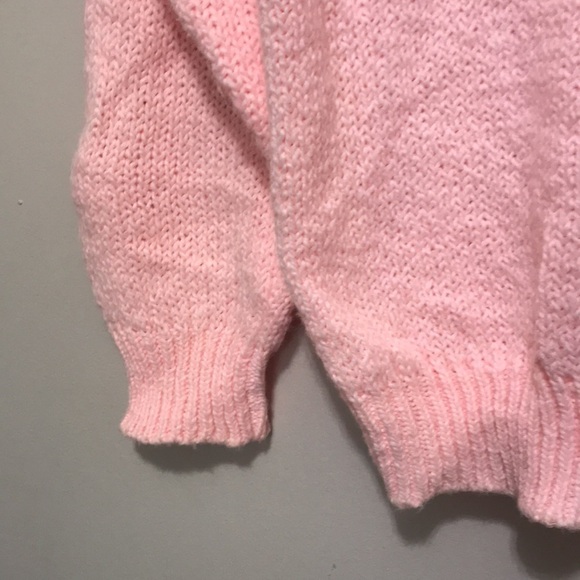 VINTAGE Here’s a Hug pink knit crew neck sweater size Medium - Picture 6 of 10